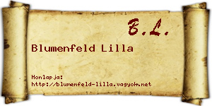 Blumenfeld Lilla névjegykártya